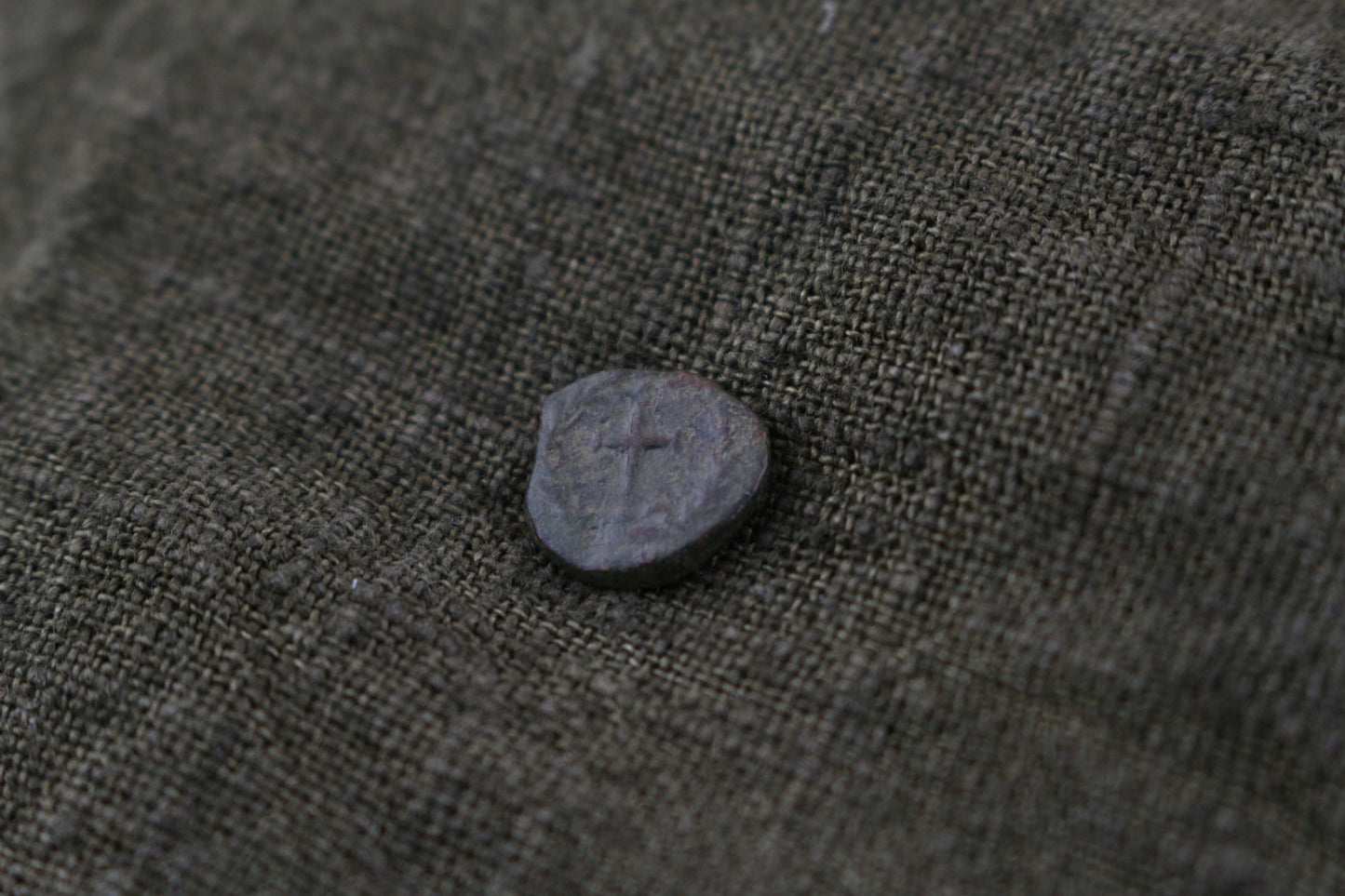 Ancient Roman Coin with Cross