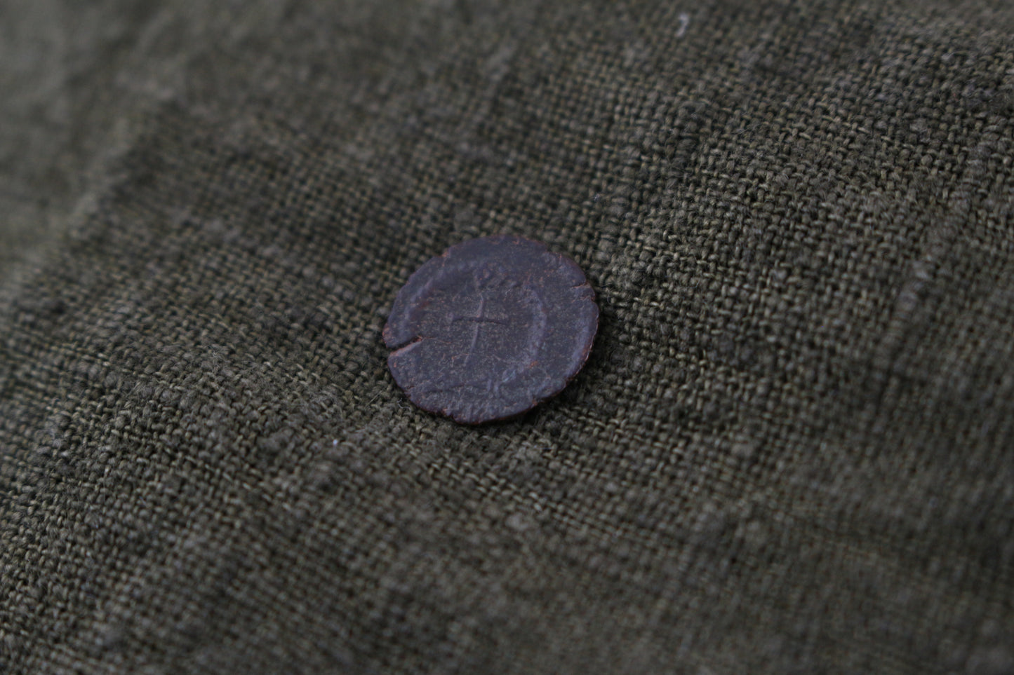 Ancient Roman Coin with Cross